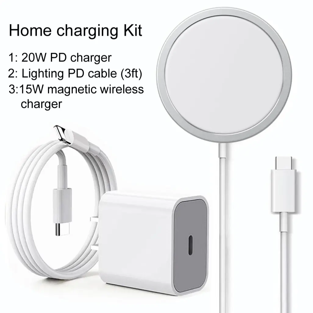 3-in-1 15W MagSafe Magnetic Wireless Charger, 20W PD Fast Charging Dock, Compatible with iPhone 17/16 Pro Max/16 Pro/15 Pro/16/15/14/13/12 Plus, AirPods 3/2/Pro 2, Magnetic Charger Base