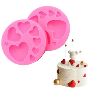 Silicone Heart Mold Heart Shaped Mixed Size Small Cake Pans for Valentine Day Baked Chocolate, Cookie Decor, Pastry, Cake, Jelly, Pudding Jello Making