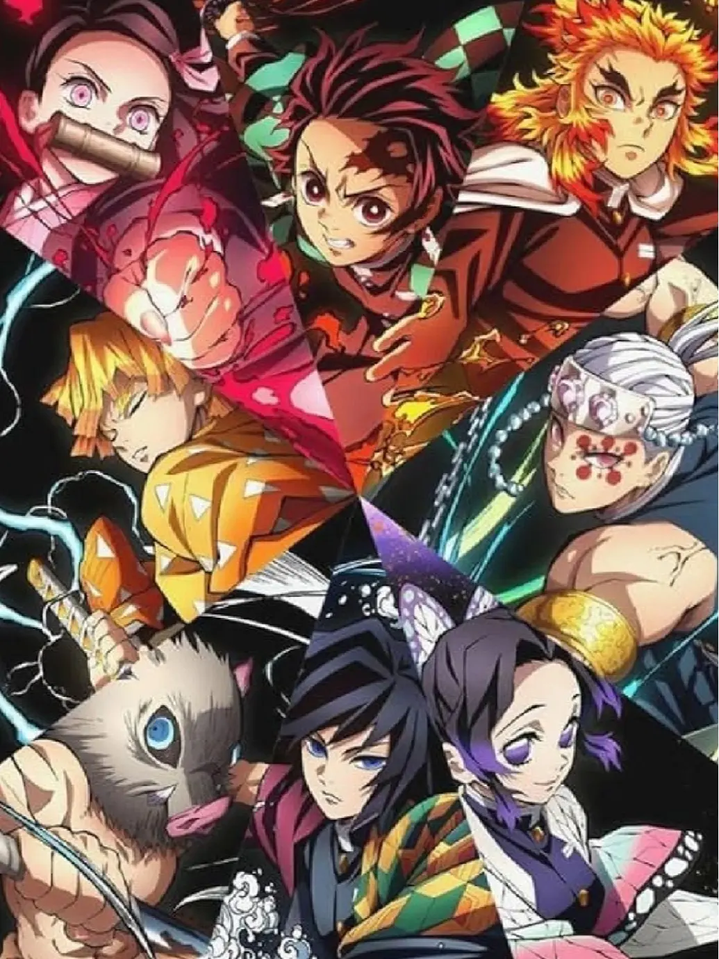 Demon Slayer Anime Poster Tanjiro Nezuko Inosuke Zenitsu Kimetsu No Yaiba