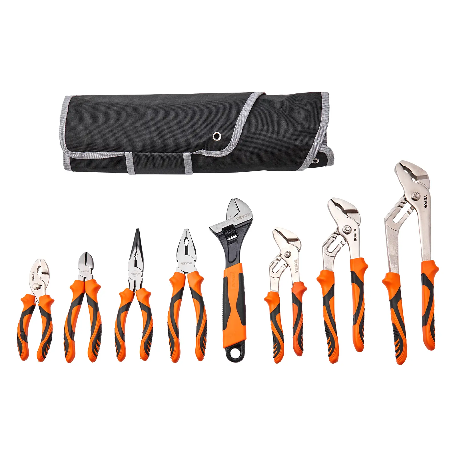 【summerfinds】VEVOR Pliers Set, Various specifications, High Carbon Steel, Groove Joint Pliers, Linesman's Pliers, Long Nose Pliers, Diagonal Cutter, Adjustable Wrench, and Tool Bag