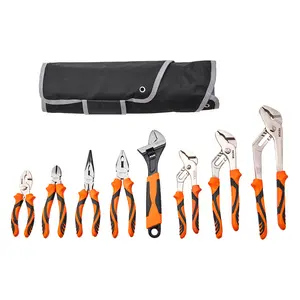 VEVOR Pliers Set, Various specifications, High Carbon Steel, Groove Joint Pliers, Linesman's Pliers, Long Nose Pliers, Diagonal Cutter, Adjustable Wrench, and Tool Bag