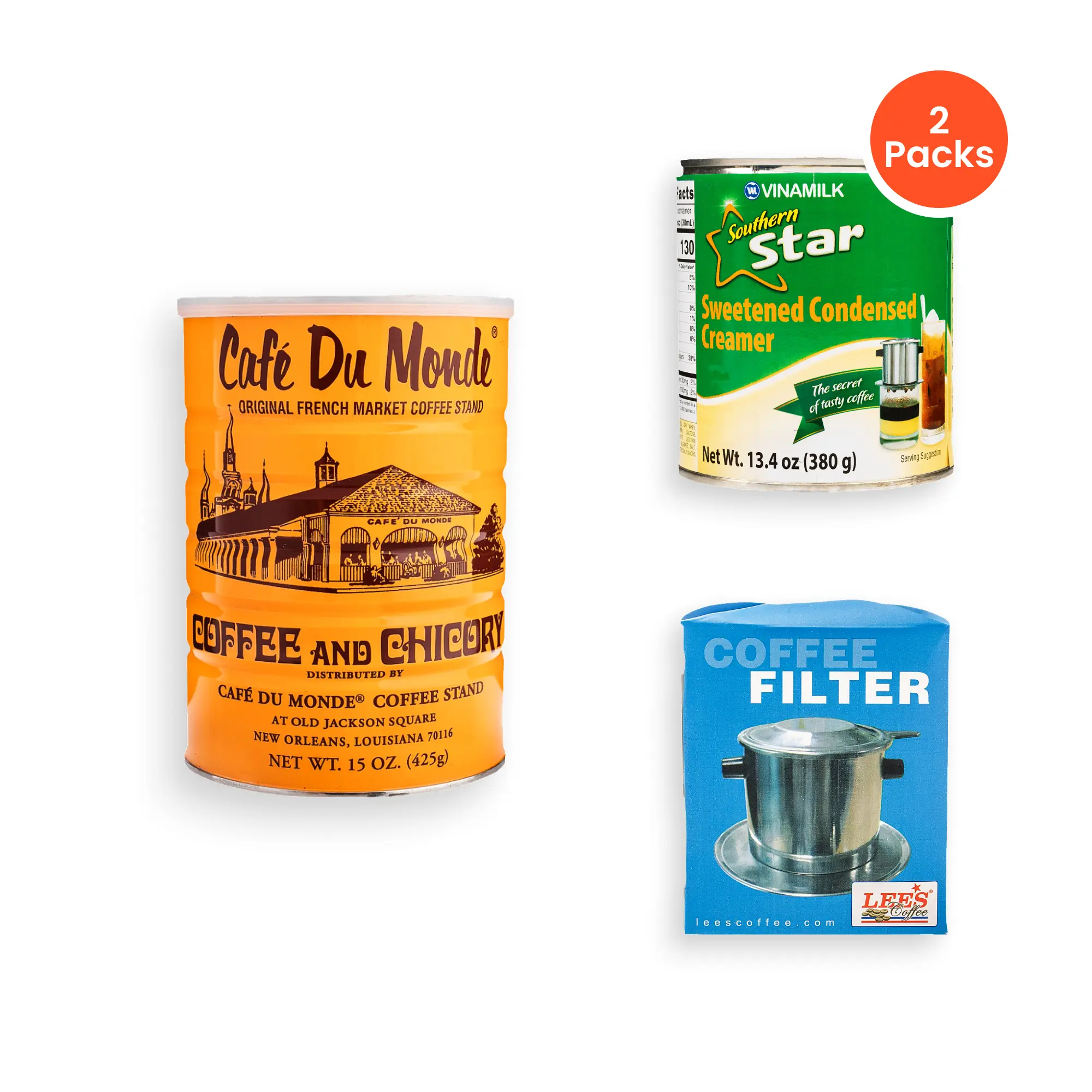Cafe Du Monde Vietnamese Coffee Bundle - Authentic Drip Coffee Drink Beverage with Creamy Sweetened Condensed Creamer and Drip Filter Cafe Du Monde Vietnamese Coffee Bundle - Authentic Drip Coffee Drink Beverage with Creamy Sweetened Condensed Creamer and Drip Filter