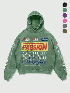 Men's Travel Graphic Print Hoodie Round Neck, Digital & Letter Print Design, Premium Fabric Casual Loose Fit All Season Wear