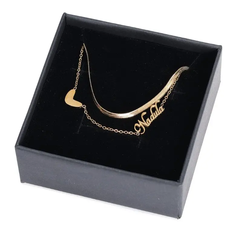 Nadula Necklaces for Women Stainless Steel Wave Chain Collares Pendant Jewelry