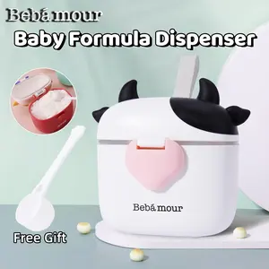 【Bebamour】 Travel-Friendly Baby Formula Dispenser, Formula Container to Go, Formula Holder for Travel, Candy Fruit Snack Storage Container with Scoop and Leveller