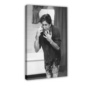 Funny Bathroom Wall Art – Friends TV Show Comedy Print, Ross Geller Humorous Black & White Decor for Restroom or Men’s Toilet Room