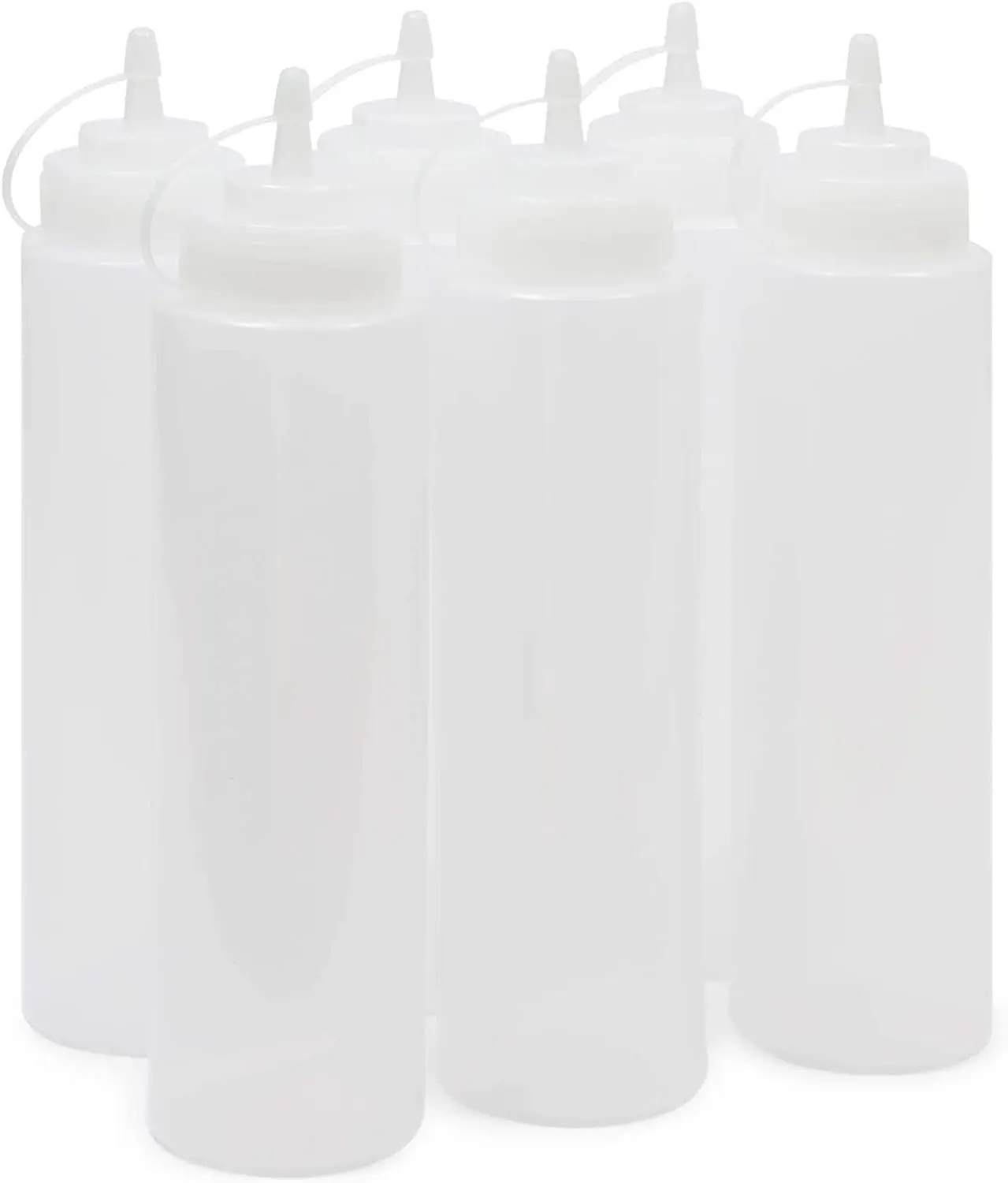 6-Pack 29oz Leak-Proof Durable Kitchen Storage Dispenser Containers, Plastic Organisers for Sauces, Dressings, Liquids & Oil, Six-Pack
