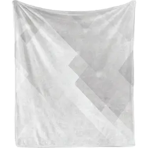 Grey Throw Blanket, Abstract Soft Tones Featured Perspective Stripes Reflection Rays Artisan Art Print, Flannel Accent Piece Soft Couch Cover for Adults, Cloud, 280g fabric weight single-sided printing,Provides comfortable temperature