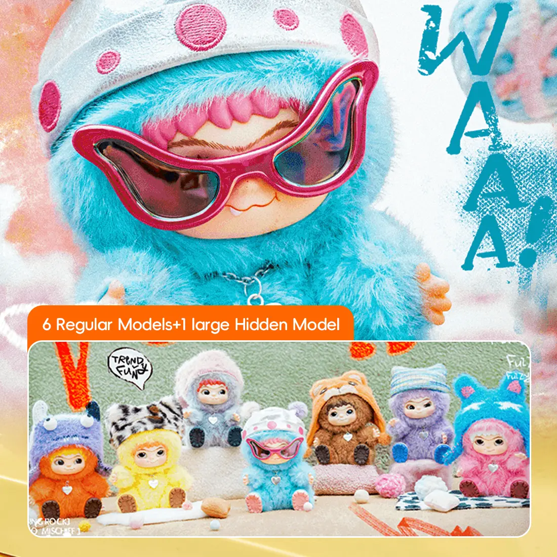 MINISO WAKUKU Plush Blind Box Party Series Cute Mystery Toy ,Plush Blind Box Figures, Kawaii Stuffed Animals Mystery Box Toys, for Bag/Purse Charm, Cute Desk Decor & Gift! Collectible Keychain,Plushies Collectible Birthday Christmas Gifts,Single Box