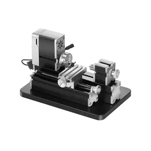 VEVOR Didactical Mini Metal Lathe Machine, 2.76 x 5.12 in, 36W Power Metal Lathe, 20,000 RPM Speed, with 3-jaw Chuck, Aluminum Alloy Handwheel, for Processing Precision Parts Soft Metals Wood Plastics