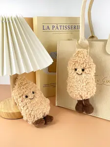 Cute Peanut Design Plush Keychain, Cute Bag Charms, Fashion Accessories for Women & Men, Trendy All-match & Exquisite Keychain for Birthday Gift, Cute Soft Keychains