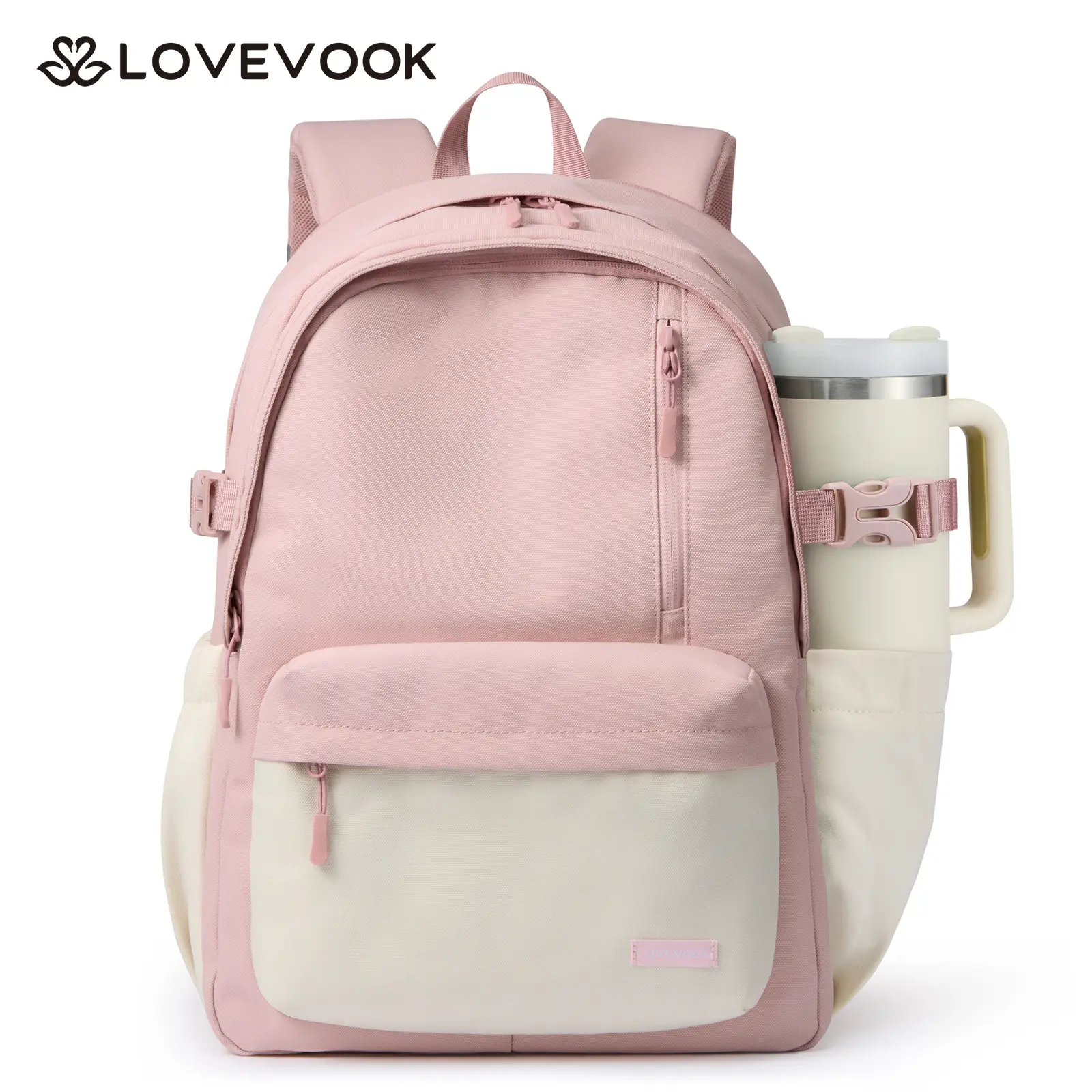 LOVEVOOK Laptop Backpack for Men Women with Giant Tumbler Holder Pocket | 15.6 Inch Travel Work College Bag, Large Multi-Pocket Water Resistant Purse, Anti-Theft Daypack for Campus Office Commute