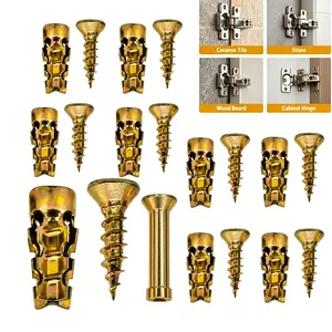 Humwam 6x14mm Hinge Thread Repair Screws with 30/60-Pack Expansion Wall Anchors - Stripped Screw Hole Fixing Fasteners for Cabinet Mounting, Home Repair, DIY Home Projects