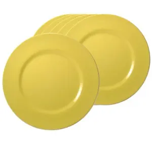 Sturdy 71201 6-Piece Melamine Dinner Plate Set, Lemon-Patterned Kitchen Tableware