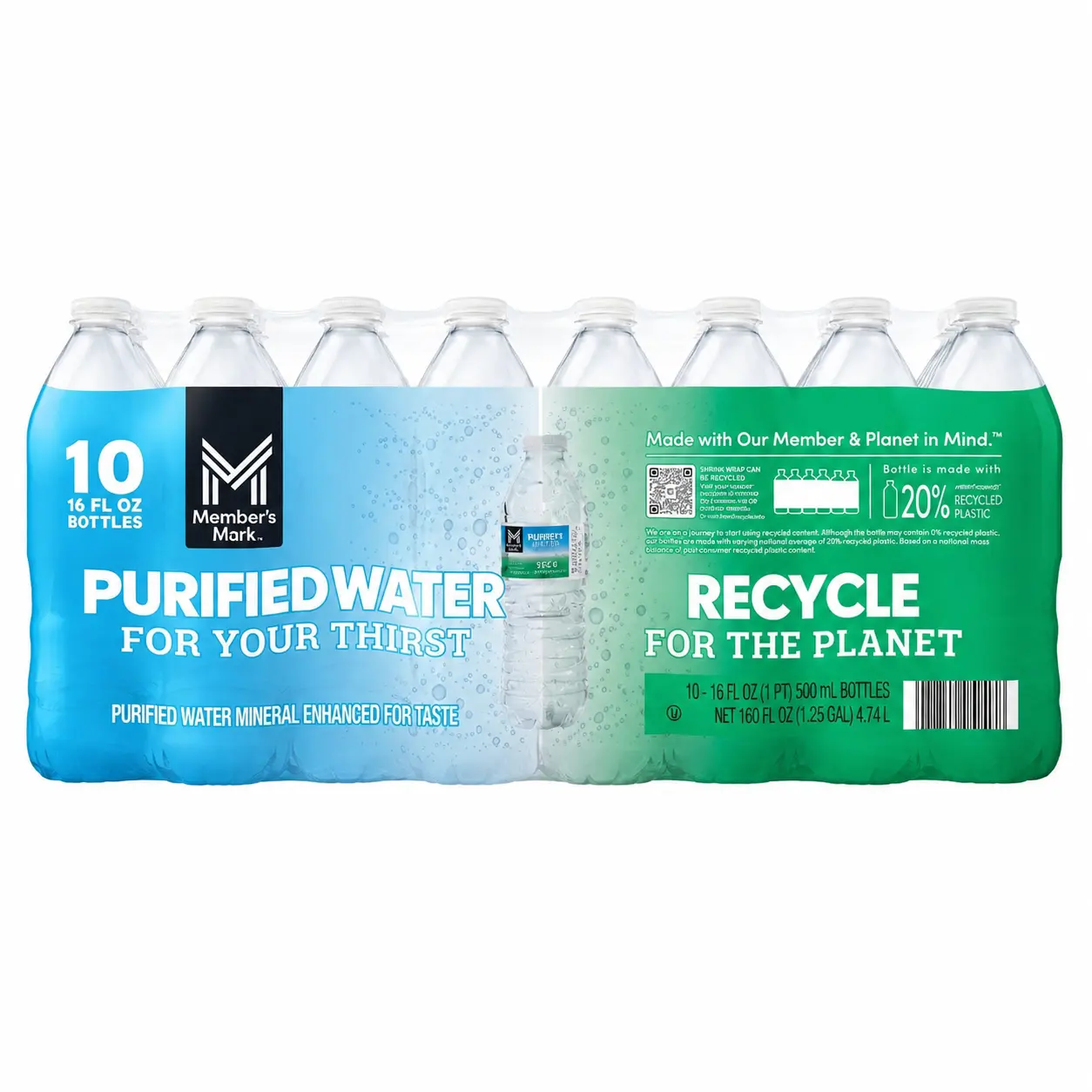 Member’s Mark Purified Bottled Water – 16.9 fl. oz., 10 Pack | Clean & Refreshing Hydration on the Go