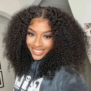 FORGIRL FOREVER 7x5 Kinky Curly Wear Go Wig Bleached Knots Glueless Wig Pre Cut Lace Front Wig Afro Curly Human Hair Wigs For Women