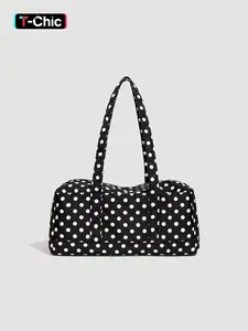 Women's Colorblock Polka Dot Nylon Shoulder Bag, Crossbody Backpack Purse, Travel Purse, Large Capacity Fashion Multi-Pocket Backpack, Ideal for Shopping, Commuting, Vacation, Sports, Fashionable Crossbody Bag