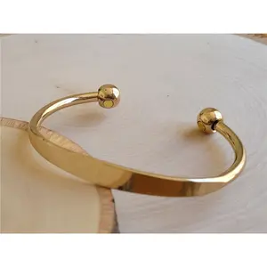 Pure Copper Magnetic Bracelet Gold Plated Arthritis Therapy Heavy Cuff Bracelet