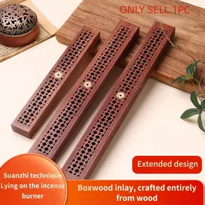 Large Redwood Incense Burner, Extended Width Acid Wood Line Incense Holder, Home Use Reclining Incense Burner, Special Large Incense Box