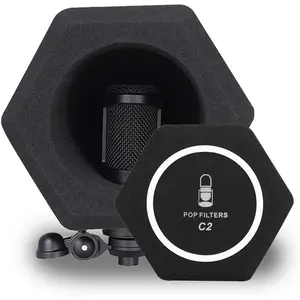 Professional Microphone Isolation Ball Shield -  Noise Cancellation with Pop Filter and High-Density Sound Absorbing  - Studio Quality Recording
