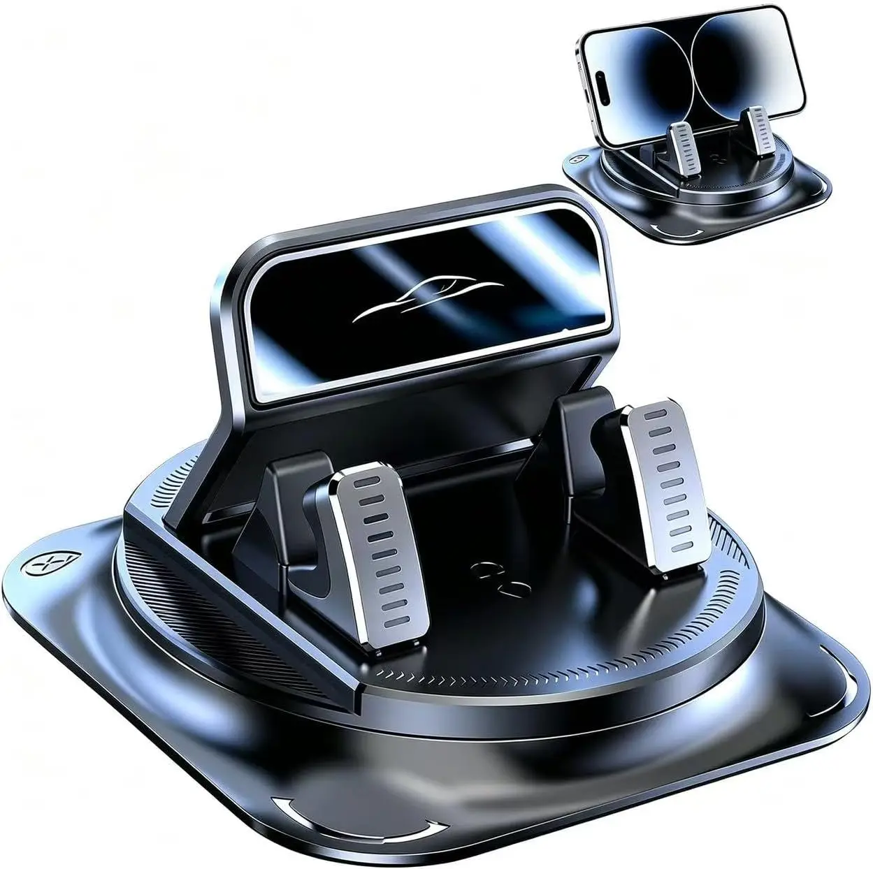 Strong Suction Cup Car Phone Holder 360 Degree Rotation, Dashboard Windshield Navigation Mount, Horizontal Vertical Angle Adjustable, Non-Slip Stable Phone Stand for iPhone Samsung Android BackToSchool