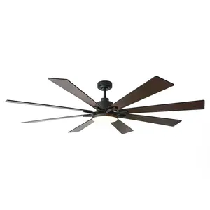 Elbe 72 Inch Modern Downrod Mount Ceiling Fan with Dimmable Light & Remote Control for Living Room