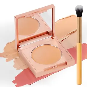 Color Clay Eye Primer Balm with Concealer Brush, Concealer Makeup, Perfect for Dark Circles & Under-Eye Cover-Up, Natural Medium Coverage, No Flammable