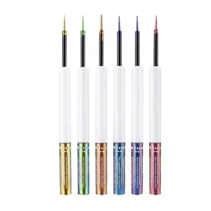 Fit Colors Chameleon Eyeliner Set 6 Color-Changing Liquid Liners Long-Lasting Waterproof Formula with Flexible Tip for Metallic Shimmer Makeup