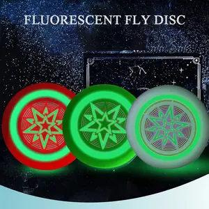 Night Glow Flying Discs, Fluorescent Eva Soft Disks, Star Pattern, Outdoor Sports, Team Building, Relaxation, Christmas Gift for Kids