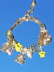 Cute Star Charm Bracelet, Dream Castle Star Bracelet, DIY Music Festival Bracelet, Ballet Shoe Bracelet, Adorable Style Jewelry, Fashionable Bracelet