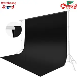 Black Backdrop 10x10ft, Photo Backdrop Curtain for Photoshoot (Backdrop Only)