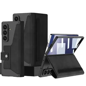 For Samsung Z Fold 7 Folding Flip Cover Protective Case, High-Definition Transparent Design, Card Slot Included, Shockproof & Anti-Fingerprint Protection