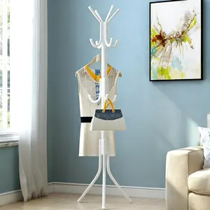 12-Hook Freestanding Cot Rack Hall Tree, Indoor Furniture Home Accessory for Coats, Hats, Jackets & Purses, Versatile Entryway Storage Organization Solution, House Organizers Organizer Storage