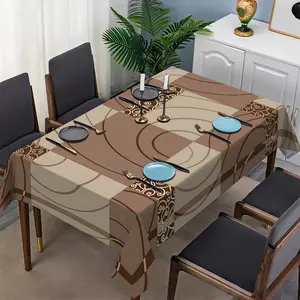 1 piece of retro pattern printing, square tablecloth, dining table tablecloth, coffee table cover, holiday party venue decoration