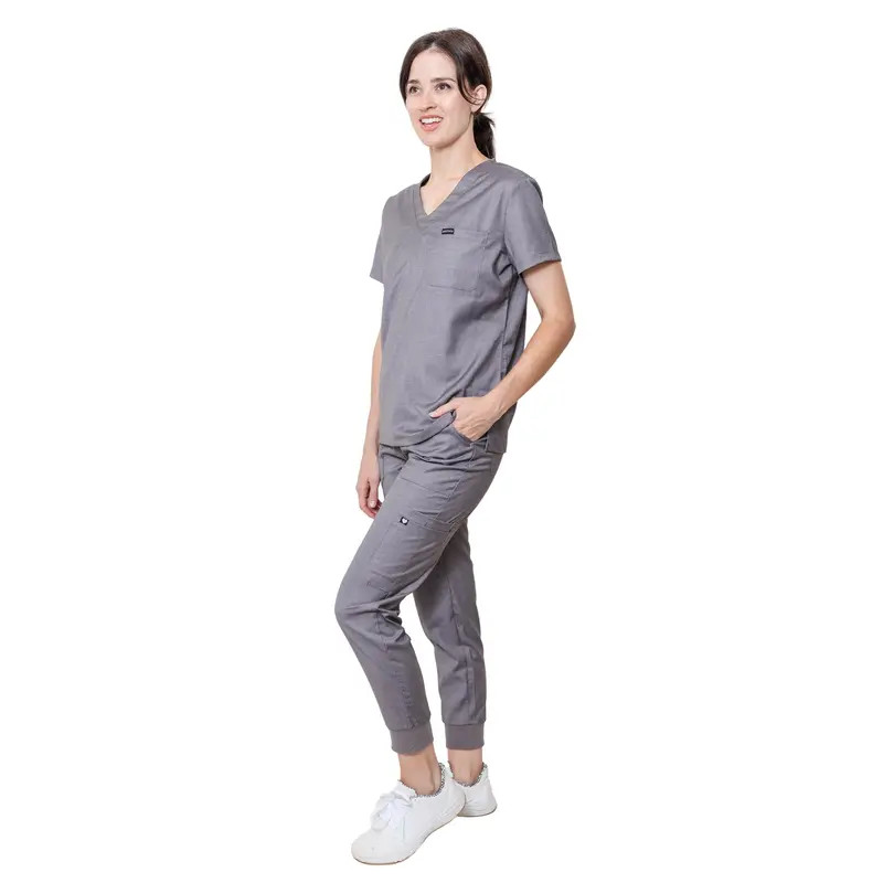 Wicked Gray Petite Scrubs Set Fabric Uniforms Slim Fit Menswear Soft