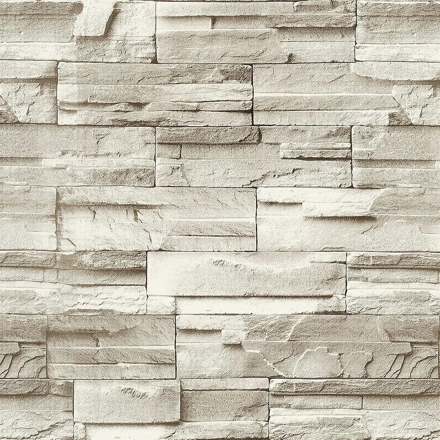 Peel and Stick Brick Stone Wallpaper 17.7”×118.1” Removable Faux Brick Contact Paper Decorative Vinyl for Kitchen Bathroom Faux Stone Backsplash