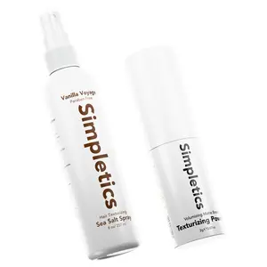 Simpletics Texture Essentials Hair Styling Bundle – Vanilla Scented Sea Salt Spray & Texture Powder for Effortless Lightweight Volume, Matte Finish & Beachy Waves