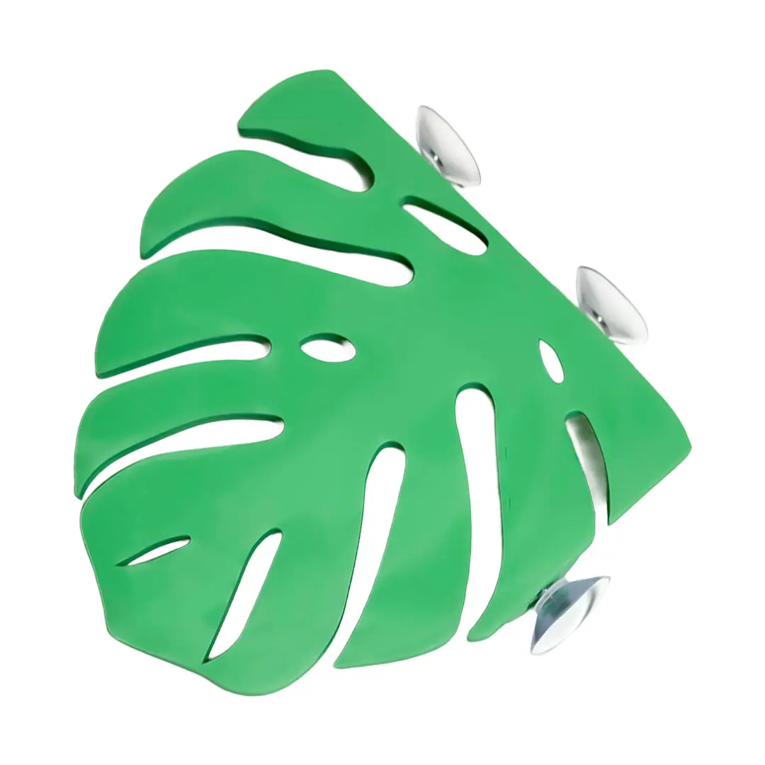 Corner Monstera Leaf Perch/Hammock for Bettas, Frogs & Blennies | Suction Cup Aquarium Decor | Resting & Enrichment Spot