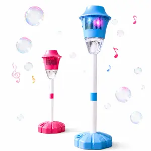 Bubble Maker Toy for Kids, Automatic Bubble Blower with Music and Lights, Adjustable Height Bubble Machine for Outdoor Party Play and Massive Bubbles