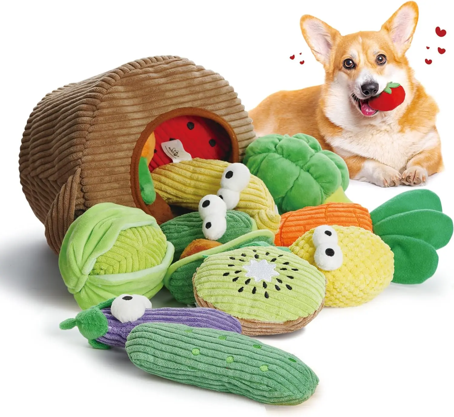 Nocciola 15 Pack Grocery Bag Crinkle Dog Squeaky Toys, Small Dog Toys for Aggressive Chewers, Stuffed Dog Chew Toys for Small Medium Dogs, Durable and Interactive Puppy Toys, Dog Birthday Gifts #backtoschool #sohochic