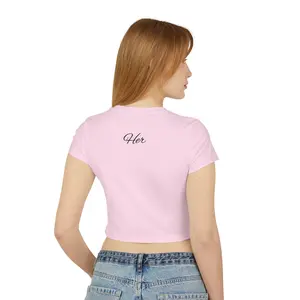 Organic Cotton Cute Cropped Top for Her, Trendy Casual Wear, Gift for Birthdays, Mother's Day, Style Statement Tee