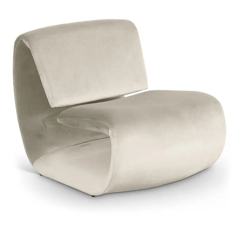 Nouveau Cream Velvet Accent Chair