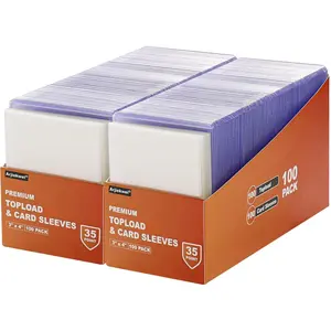 400 Card Sleeves Top Loaders for Cards, Arjiekwei 3"X4" Baseball Card Protectors Hard Plastic, Premium Toploaders Card Holder for Trading Sports Football Game Cards(200 Top Loaders + 200 Card Sleeves)