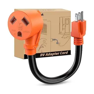 Nilight RV Power Adapter Cord 15Amp to 30Amp 110V Pure Copper Heavy Duty 10 Gauge Wire ETL Listed 5-15P to TT-30R 15M/30F Weatherproof for RVs Camper Caravan Van Trailer