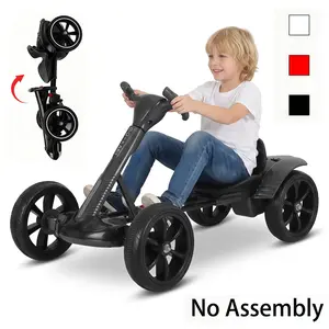 Foldable Portable Electric Go-Kart, No Assembly Required,Parent Remote Control, Safe 4-Wheeled Ride-On Toy Vehicle