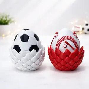 Gift for Sports Fans Soccer Baseball Dragon Egg Set Unique Collectible Desk Decor for Men Boys Birthday Christmas Father’s Day Room Display Sports Lover Gift