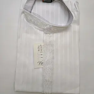 Men's Premium Cotton Kurta Paisama Set for Men & Kids with Elegant Lace Trim and Comfortable Fit