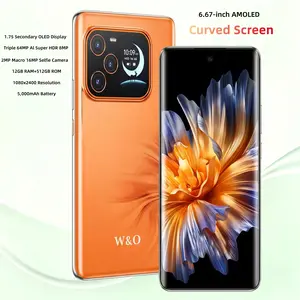 W&O 【Mother's Day】Cell Phone 512GB G99 Unlocked Android Large Display High-end Smartphone with Curved Display Dual Screens 64MP+16MP Camera 2M+8M Cellphone Cellphone