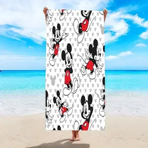 Cartoon Mickey Print Beach Towel, Extra Large Microfiber Soft Quick Dry Towel, Perfect for Beach Pool Travel Yoga Summer Vacation Gift