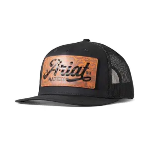 Men's Leather Flag Patch Cap